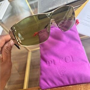Authentic Emilio Pucci metal shield sunglasses Brand New